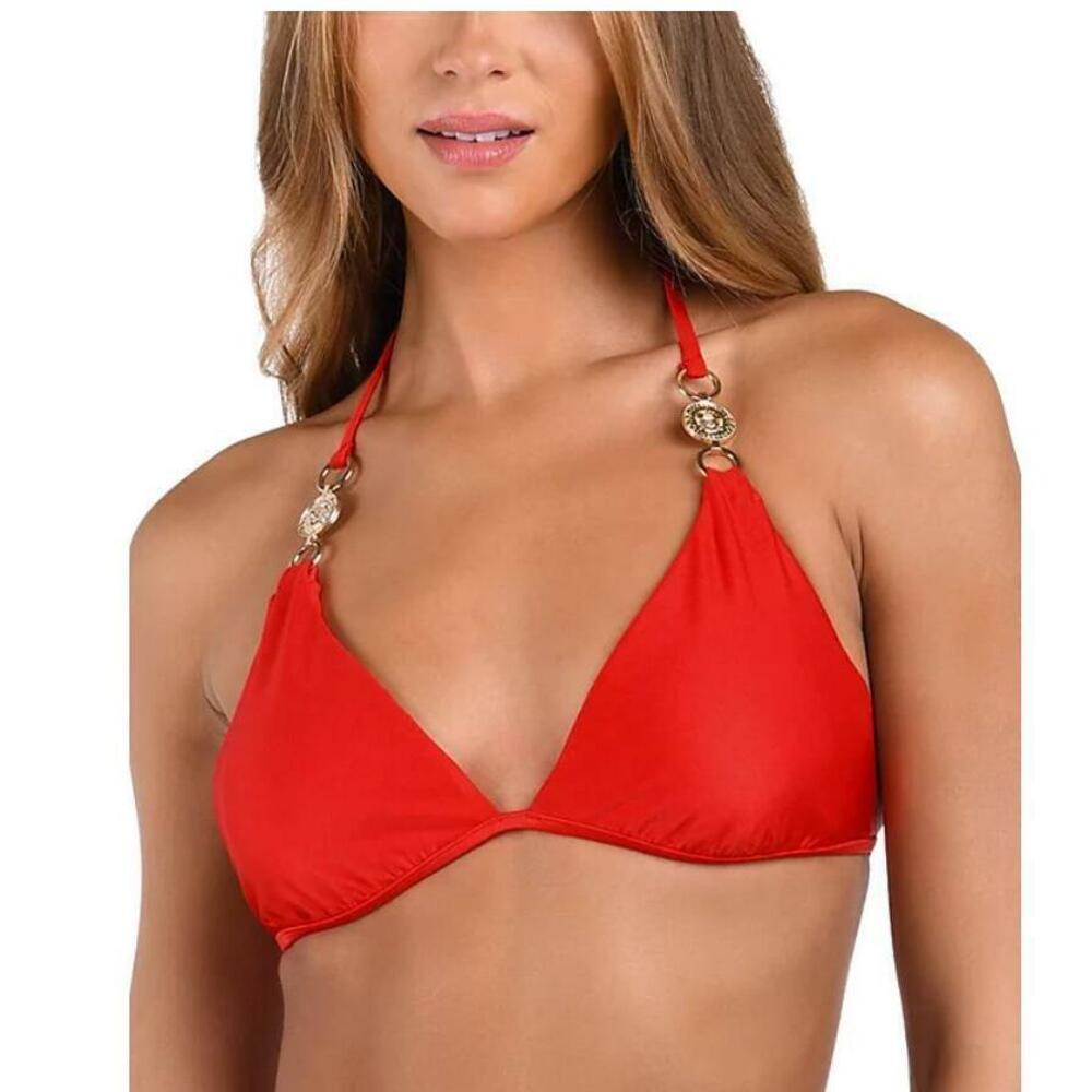 L'Agence Women's Red Annabelle Shimmer Triangle Top XS NWT